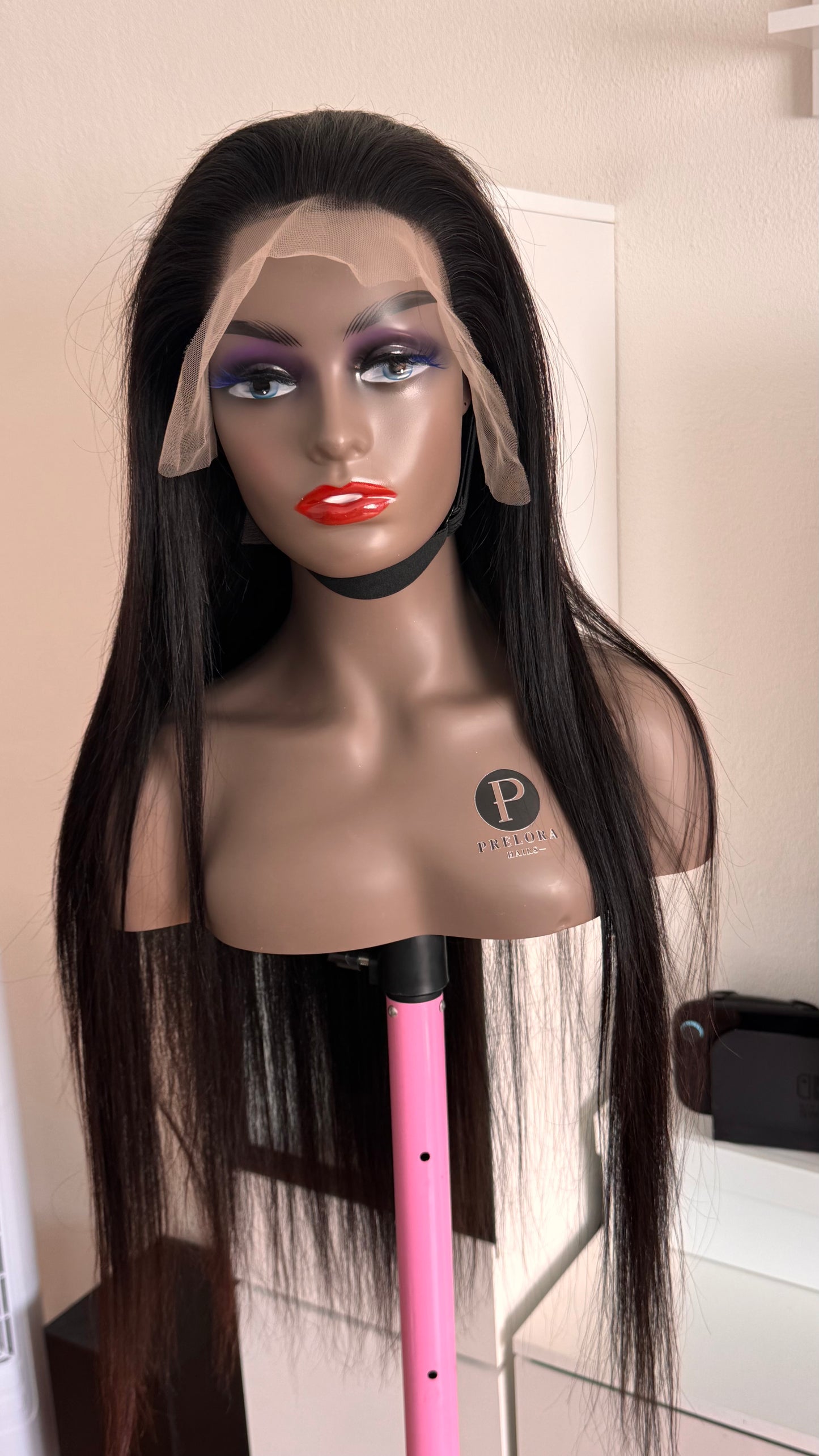 Straight human hair wig